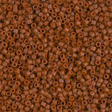 Delica Beads (Miyuki), size 11/0 (same as 12/0), SKU 195006.DB11-0794, dyed matte opaque sienna, (10gram tube, apprx 1900 beads)