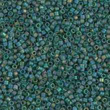 Delica Beads (Miyuki), size 11/0 (same as 12/0), SKU 195006.DB11-0859, emerald transparent matte ab, (10gram tube, apprx 1900 beads)