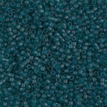 Delica Beads (Miyuki), size 11/0 (same as 12/0), SKU 195006.DB11-0788, dyed matte transparent blue zircon, (10gram tube, apprx 1900 beads)