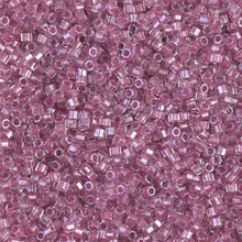 Delica Beads (Miyuki), size 11/0 (same as 12/0), SKU 195006.DB11-0902cut, sparkling rose lined crystal, (10gram tube, apprx 1900 beads)