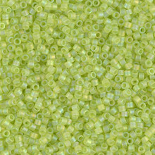 Delica Beads (Miyuki), size 11/0 (same as 12/0), SKU 195006.DB11-0860, chartreuse transparent matte ab, (10gram tube, apprx 1900 beads)