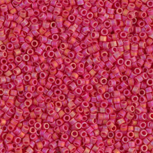 Delica Beads (Miyuki), size 11/0 (same as 12/0), SKU 195006.DB11-0874, matte opaque maroon ab, (10gram tube, apprx 1900 beads)