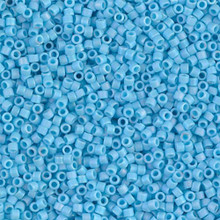 Delica Beads (Miyuki), size 11/0 (same as 12/0), SKU 195006.DB11-0879, matte opaque sky blue ab, (10gram tube, apprx 1900 beads)