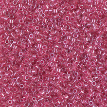 Delica Beads (Miyuki), size 11/0 (same as 12/0), SKU 195006.DB11-0914, sparkling dark pink lined crystal, (10gram tube, apprx 1900 beads)