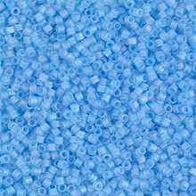 Delica Beads (Miyuki), size 11/0 (same as 12/0), SKU 195006.DB11-0861, sky blue transparent matte ab, (10gram tube, apprx 1900 beads)