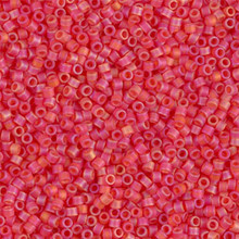 Delica Beads (Miyuki), size 11/0 (same as 12/0), SKU 195006.DB11-0856, light red transparent matte ab, (10gram tube, apprx 1900 beads)