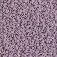 Delica Beads (Miyuki), size 11/0 (same as 12/0), SKU 195006.DB11-0875, matte opaque lilac ab, (10gram tube, apprx 1900 beads)