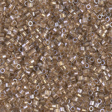 Delica Beads (Miyuki), size 11/0 (same as 12/0), SKU 195006.DB11-0907cut, sparkling light bronze lined crystal, (10gram tube, apprx 1900 beads)