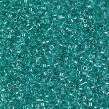 Delica Beads (Miyuki), size 11/0 (same as 12/0), SKU 195006.DB11-0904, sparkling turquoise lined crystal, (10gram tube, apprx 1900 beads)