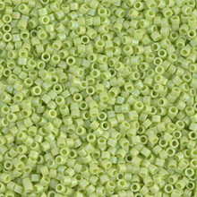 Delica Beads (Miyuki), size 11/0 (same as 12/0), SKU 195006.DB11-0876, matte opaque chartreuse ab, (10gram tube, apprx 1900 beads)