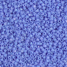 Delica Beads (Miyuki), size 11/0 (same as 12/0), SKU 195006.DB11-0881, matte opaque light blue ab, (10gram tube, apprx 1900 beads)
