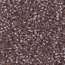 Delica Beads (Miyuki), size 11/0 (same as 12/0), SKU 195006.DB11-0912, sparkling light amethyst lined topaz, (10gram tube, apprx 1900 beads)