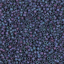 Delica Beads (Miyuki), size 11/0 (same as 12/0), SKU 195006.DB11-1054, matte metallic violet/gold iris, (10gram tube, apprx 1900 beads)