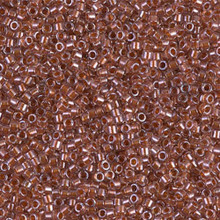 Delica Beads (Miyuki), size 11/0 (same as 12/0), SKU 195006.DB11-0915, sparkling dark amber lined crystal, (10gram tube, apprx 1900 beads)
