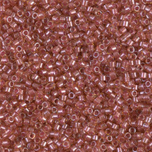 Delica Beads (Miyuki), size 11/0 (same as 12/0), SKU 195006.DB11-0913, sparkling salmon lined topaz, (10gram tube, apprx 1900 beads)