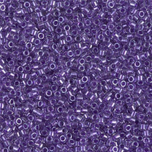 Delica Beads (Miyuki), size 11/0 (same as 12/0), SKU 195006.DB11-0906, sparkling purple lined crystal, (10gram tube, apprx 1900 beads)