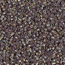 Delica Beads (Miyuki), size 11/0 (same as 12/0), SKU 195006.DB11-1011, metallic dusty mauve gold iris, (10gram tube, apprx 1900 beads)