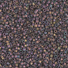 Delica Beads (Miyuki), size 11/0 (same as 12/0), SKU 195006.DB11-1056, matte metallic rose/gold iris, (10gram tube, apprx 1900 beads)