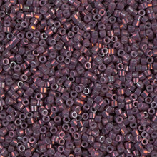 Delica Beads (Miyuki), size 11/0 (same as 12/0), SKU 195006.DB11-1012, metallic medium raspberry gold iris, (10gram tube, apprx 1900 beads)