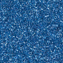 Delica Beads (Miyuki), size 11/0 (same as 12/0), SKU 195006.DB11-0920, sparkling cerulean blue lined crystal, (10gram tube, apprx 1900 beads)