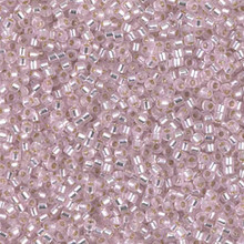 Delica Beads (Miyuki), size 11/0 (same as 12/0), SKU 195006.DB11-1335, dyed silver lined light pink, (10gram tube, apprx 1900 beads)