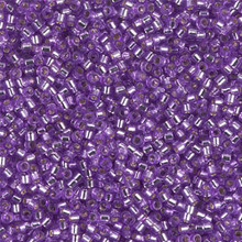 Delica Beads (Miyuki), size 11/0 (same as 12/0), SKU 195006.DB11-1343, dyed silver lined lavender, (10gram tube, apprx 1900 beads)