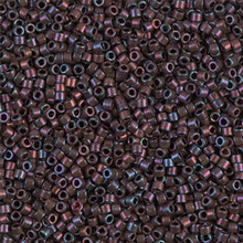 Delica Beads (Miyuki), size 11/0 (same as 12/0), SKU 195006.DB11-1004, metallic red-purple/gold iris, (10gram tube, apprx 1900 beads)