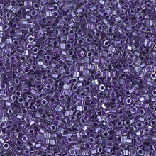 Delica Beads (Miyuki), size 11/0 (same as 12/0), SKU 195006.DB11-0923cut, sparkling violet lined crystal, (10gram tube, apprx 1900 beads)