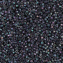 Delica Beads (Miyuki), size 11/0 (same as 12/0), SKU 195006.DB11-1001, metallic purple-green/gold iris, (10gram tube, apprx 1900 beads)