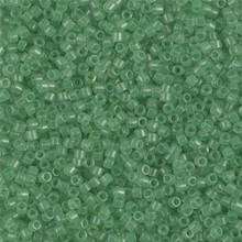 Delica Beads (Miyuki), size 11/0 (same as 12/0), SKU 195006.DB11-1414, transparent mint, (10gram tube, apprx 1900 beads)