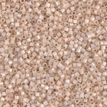 Delica Beads (Miyuki), size 11/0 (same as 12/0), SKU 195006.DB11-1452, pale peach opal silver lined, (10gram tube, apprx 1900 beads)