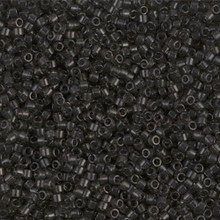Delica Beads (Miyuki), size 11/0 (same as 12/0), SKU 195006.DB11-1319, dyed transparent dark grey, (10gram tube, apprx 1900 beads)