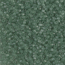 Delica Beads (Miyuki), size 11/0 (same as 12/0), SKU 195006.DB11-1415, transparent light moss green, (10gram tube, apprx 1900 beads)