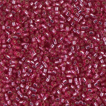 Delica Beads (Miyuki), size 11/0 (same as 12/0), SKU 195006.DB11-1341, dyed silver lined medium rose, (10gram tube, apprx 1900 beads)
