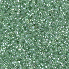 Delica Beads (Miyuki), size 11/0 (same as 12/0), SKU 195006.DB11-1483, transparent mint luster, (10gram tube, apprx 1900 beads)
