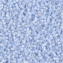 Delica Beads (Miyuki), size 11/0 (same as 12/0), SKU 195006.DB11-1507, opaque light sky blue AB, (10gram tube, apprx 1900 beads)