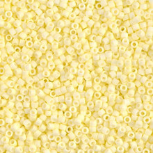 Delica Beads (Miyuki), size 11/0 (same as 12/0), SKU 195006.DB11-1511, matte opaque pale yellow, (10gram tube, apprx 1900 beads)