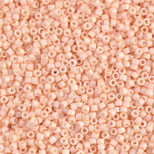 Delica Beads (Miyuki), size 11/0 (same as 12/0), SKU 195006.DB11-1522, matte opaque light peach AB, (10gram tube, apprx 1900 beads)