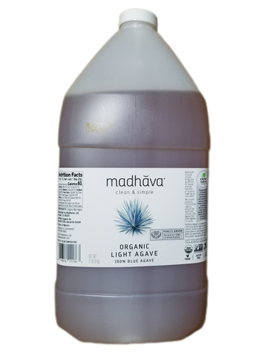 Madhava Organic Agave Nectar Golden Light, 1 Gallon (176 oz.)