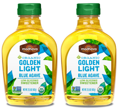 Madhava Organic Agave Nectar Golden Light, 23.5 oz. (Pack of 2) 