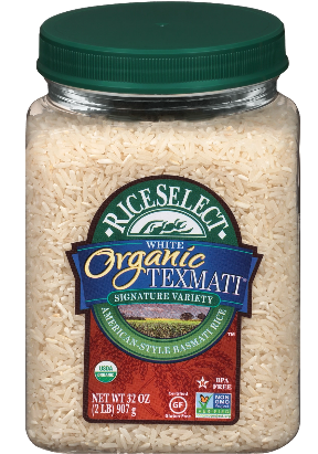 Rice Select Organic Texmati White Rice, 32 oz Jars (Pack of 4) 