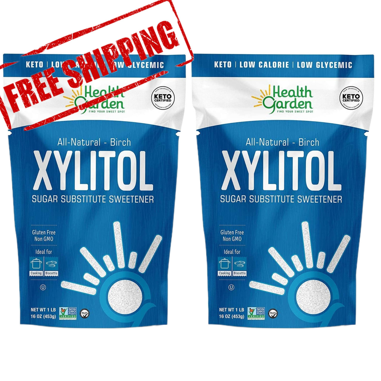 Health Garden Real Birch Xylitol, 1 lb. (Pack of 2) FREE Shipping
