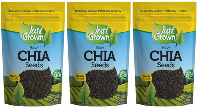 Just Grown Raw Chia Seeds 3 Pack