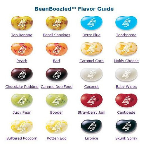 jelly bean flavors combinations