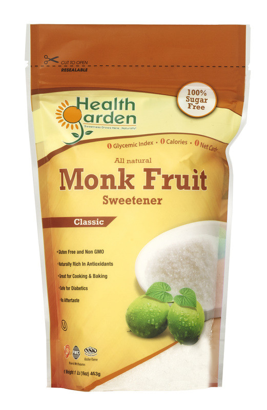 Health Garden Monk Fruit Sweetener, 1 lb. (Case of 12) - Whole And Natural