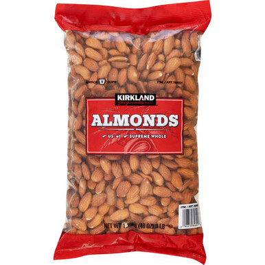 Kirkland Raw Almonds, 3 lbs. 