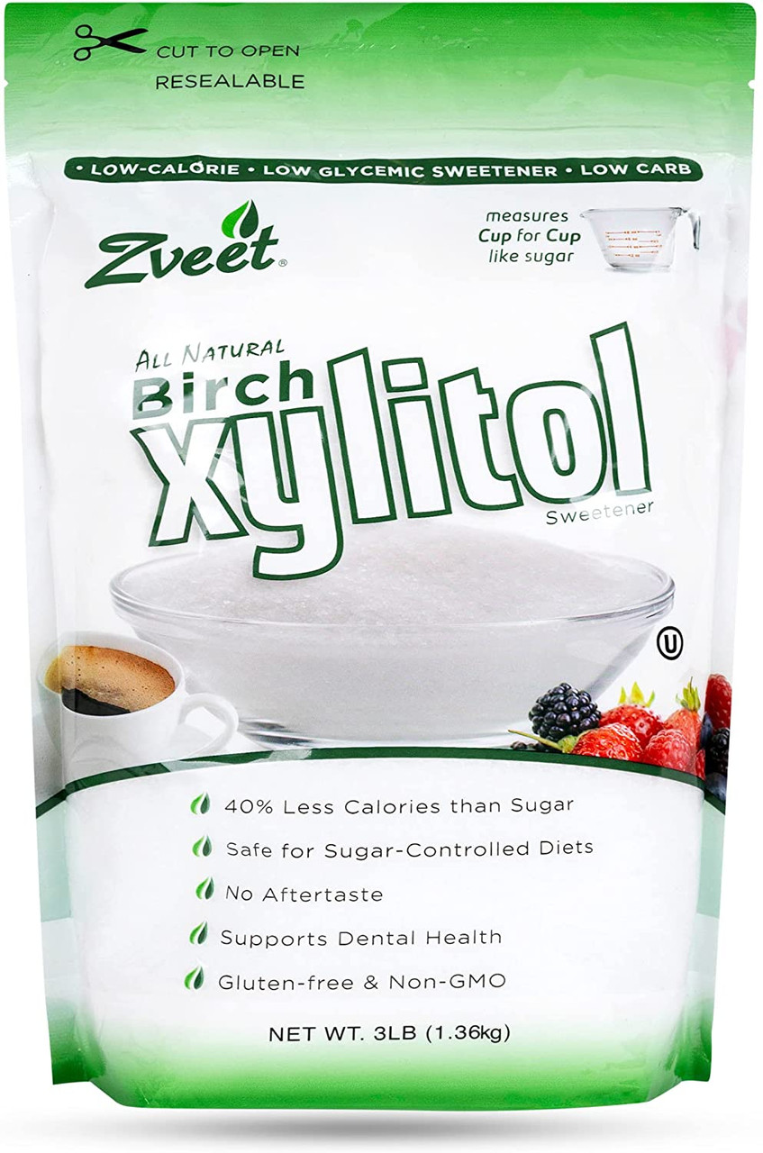 Zveet Real Birch Xylitol, 3 lb. Whole And Natural