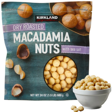 Kirkland Dry Roasted Macadamia Nuts with Sea Salt, 24 oz