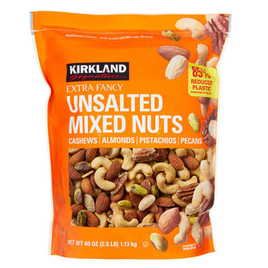 Kirkland Unsalted Extra Fancy Mixed Nuts