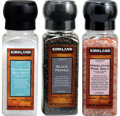 Kirkland Salt and Pepper Set with Grinders (Pack of 3) 